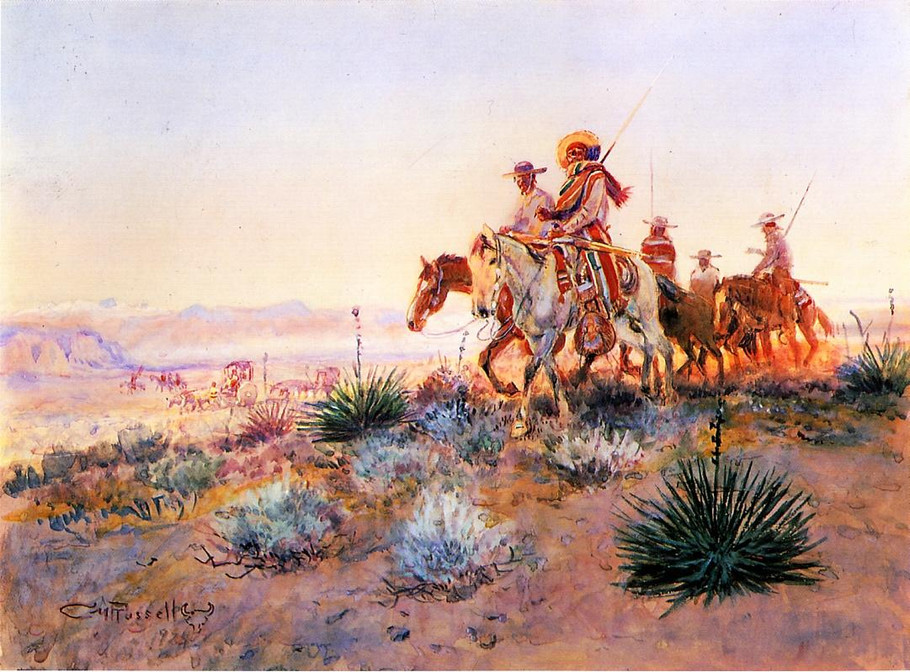 Mexican Buffalo Hunters - Charles Marion Russell Paintings